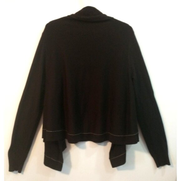 CAbi Winsome Open Front Cardigan Sweater Black Long Sleeve Cotton Blend - XL - Picture 5 of 9